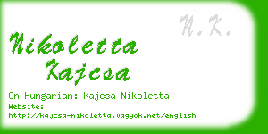 nikoletta kajcsa business card